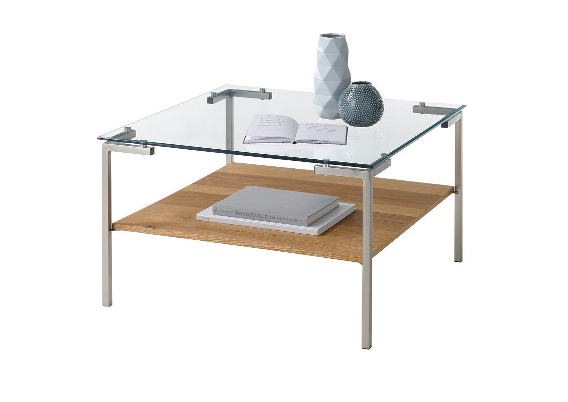 MCA furniture Couchtisch Couchtisch Glasgow mit Glasplatte, 65X65 (no-Set), Breite 65 cm, Tischplatte aus Klarglas