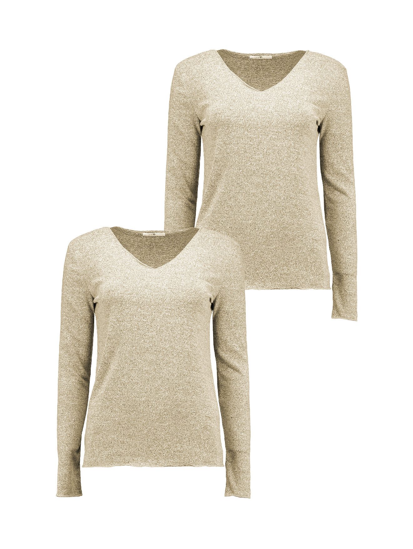 HaILY’S T-Shirt Weich, figurumspielend, modisch für Damen (2-tlg) LS V TP Zi44na