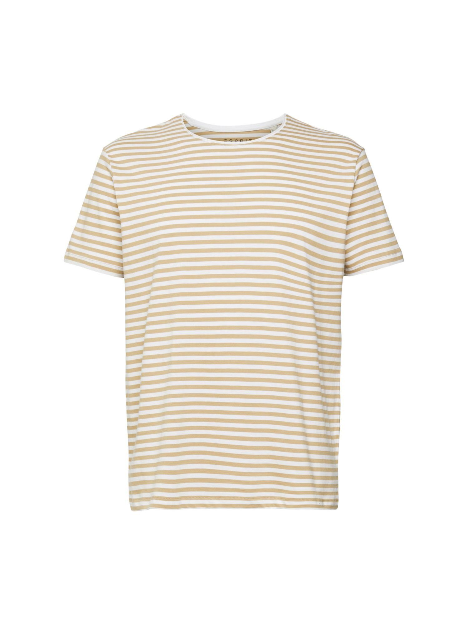 Esprit T-Shirt Jersey-T-Shirt mit Streifenmuster (1-tlg) BEIGE | T-Shirts