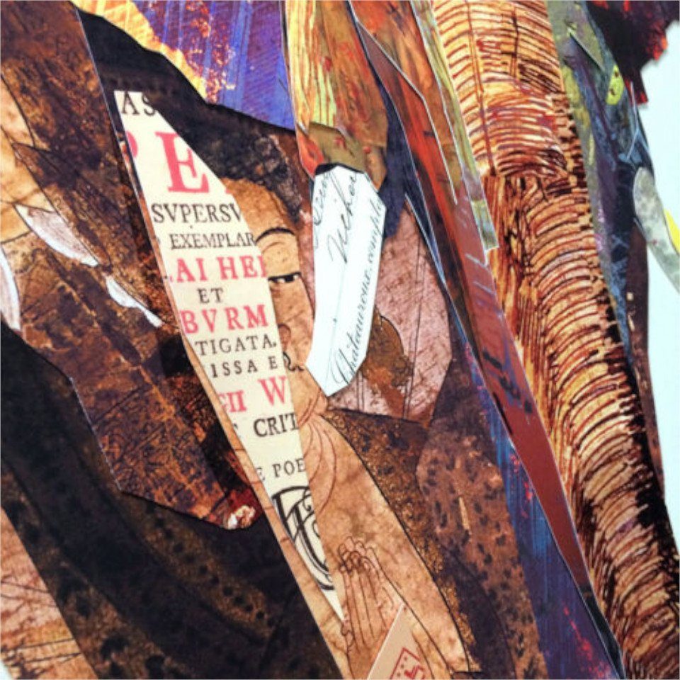 ROOGU Bilder-Collage ROOGU 3D Collage Kunst Art Wandbild Handgefertigt, Elefantengedächtnis