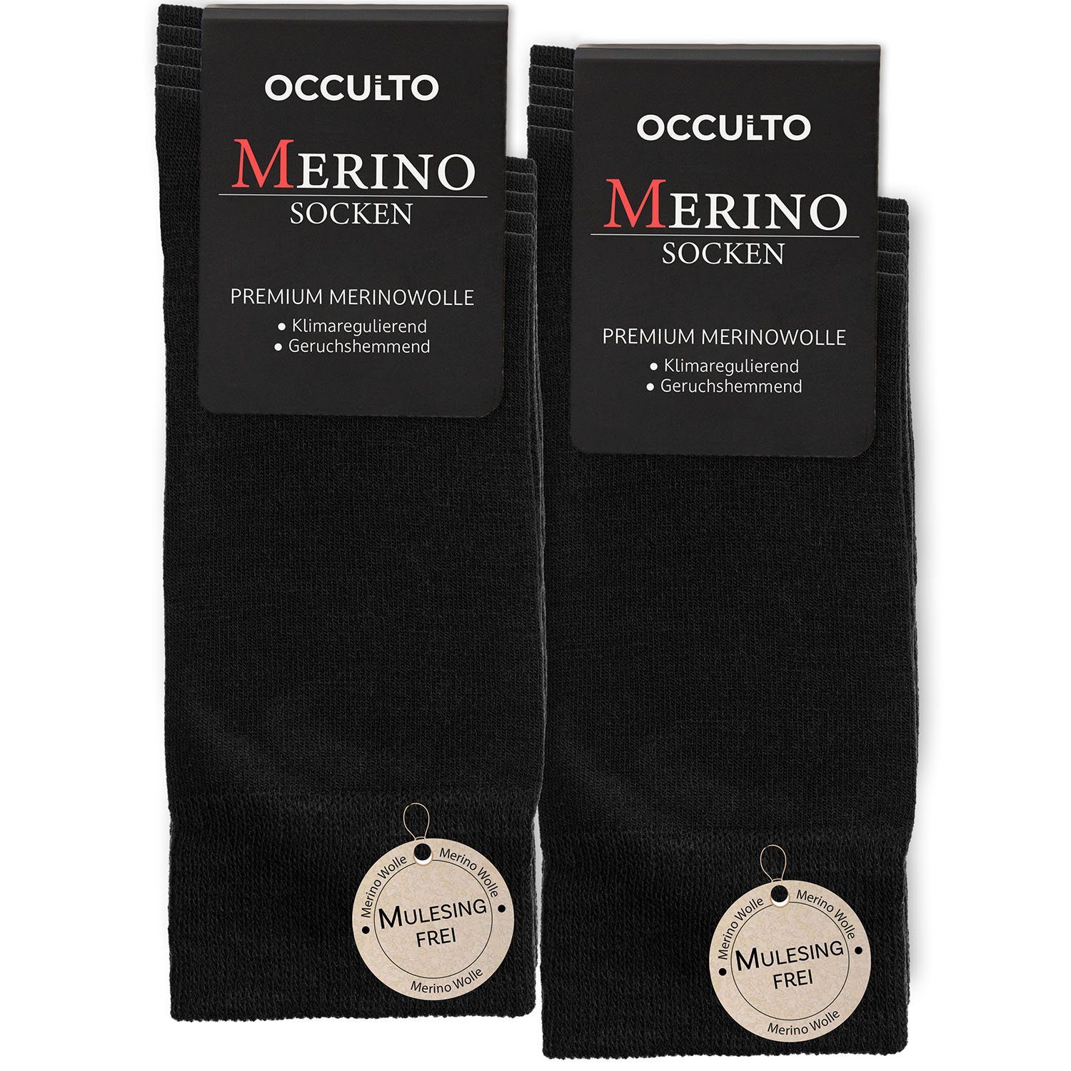 OCCULTO Businesssocken Herren Merino Socken 10er Pack (Modell: Gerhard) (10-Paar) Blk
