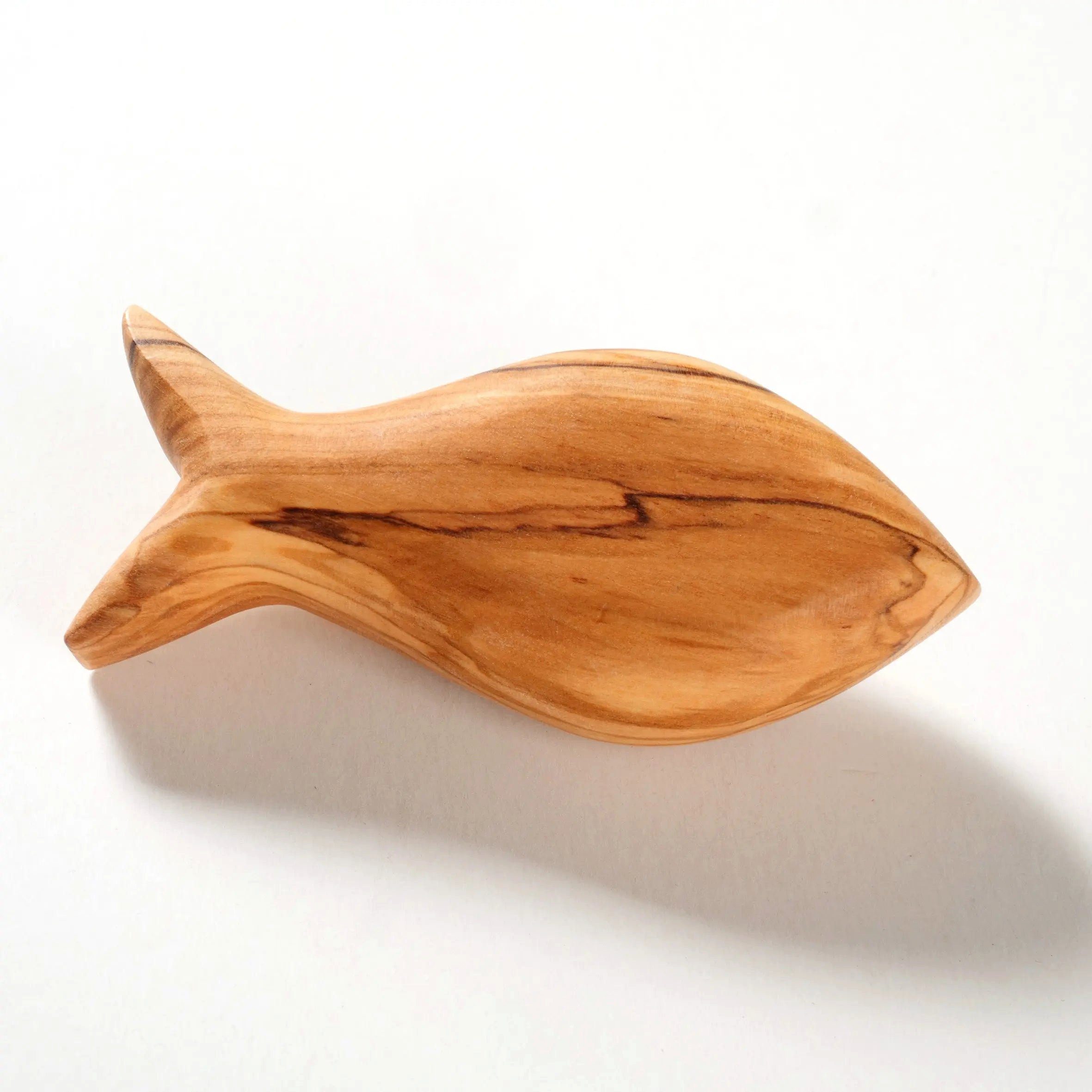 Kassis Dekoobjekt Olivenholz Fisch Handschmeichler, Antistress Glücksbringer, handgefertigt, Holzdeko, Tischdeko, Geschenk, Weinachtsgeschenk