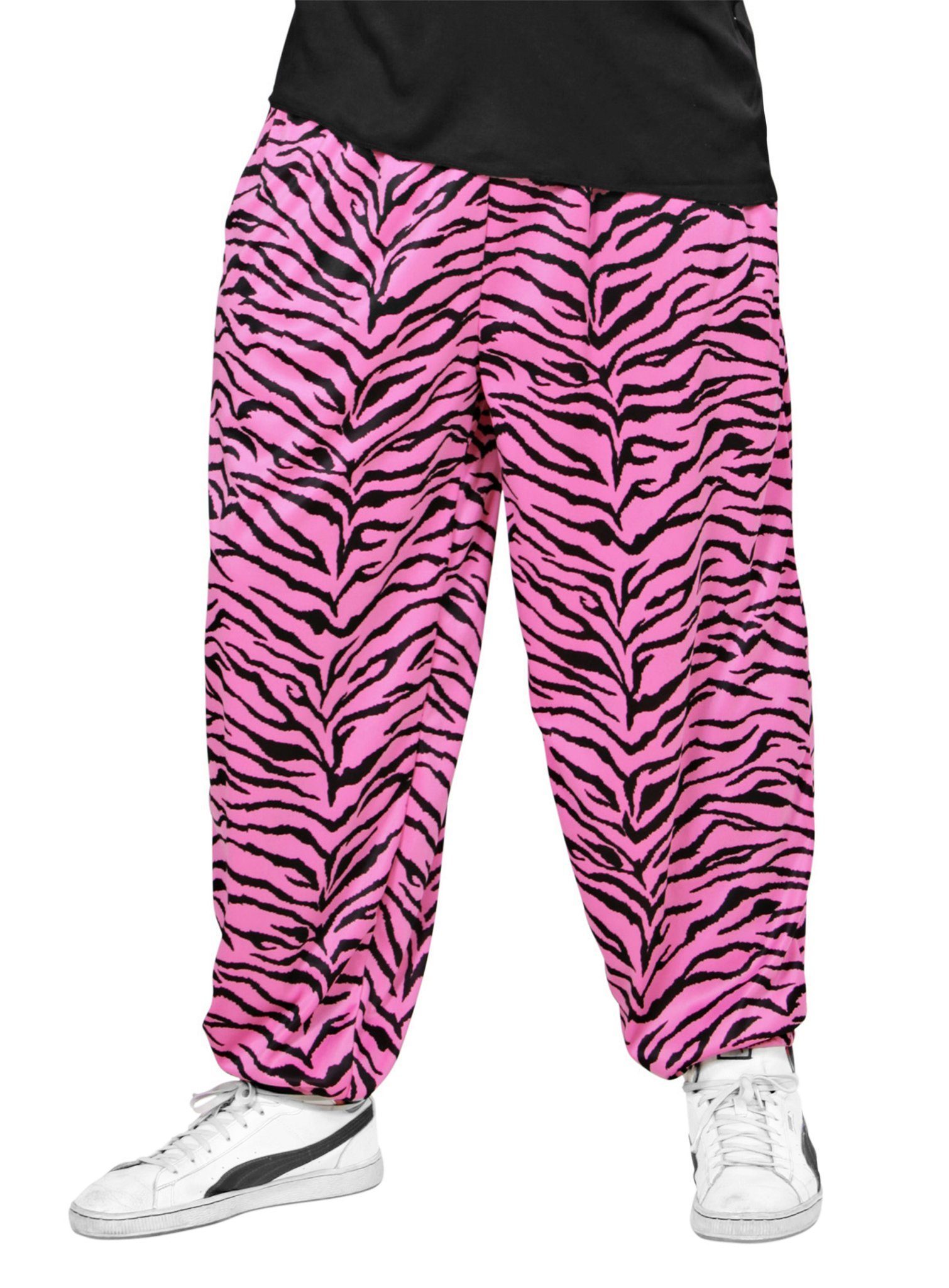 Widdmann Kostüm 80er Jogginghose Pink Tiger, Oldschool-Proll-Look für New Kids