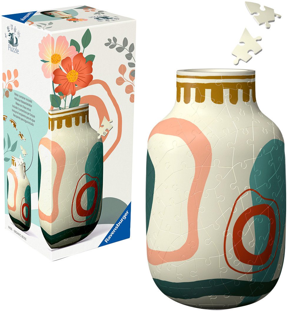 Ravensburger 3D-Puzzle Vase Organic Beige, 162 Puzzleteile, Made in Europe
