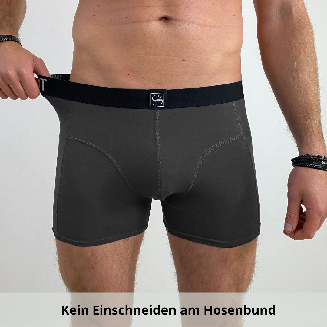 Sitztgut Boxershorts aus Baumwolle – Super Weich, Kratzfrei, Trocknergeeignet, Top Passform (Set, 3-St) Super Sitz dank 7-teiliger Schnitt statt 3-teilig, gekäm – Bild 4 von 5
