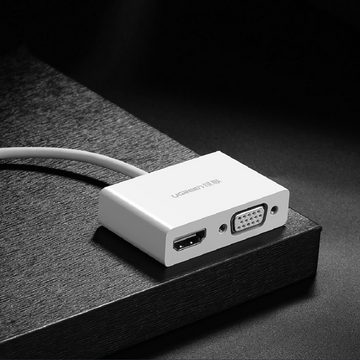 COFI 1453 Adapter Videokonverter USB Typ C - HDMI / VGA für TV Laptop PC weiß USB-Adapter
