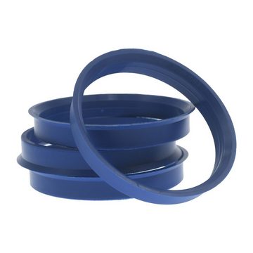RKC Reifenstift 4X Zentrierringe Blau Felgen Ringe + 1x Reifen Kreide Fett Stift, Maße: 65,1 x 60,1 mm