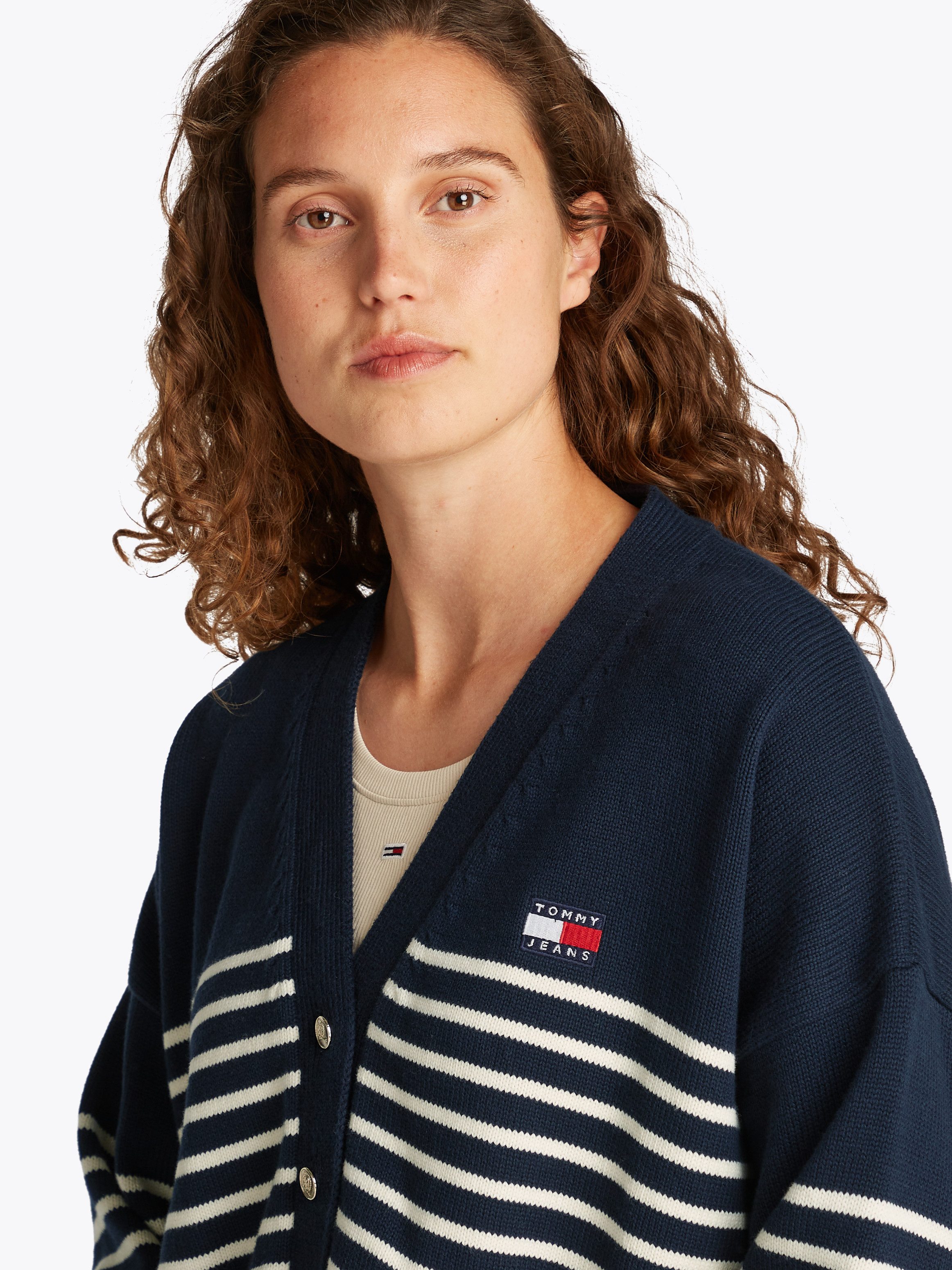Tommy Jeans Strickjacke TJW CABLE CARDIGAN mit Streifenmuster, Taschen günstig online kaufen