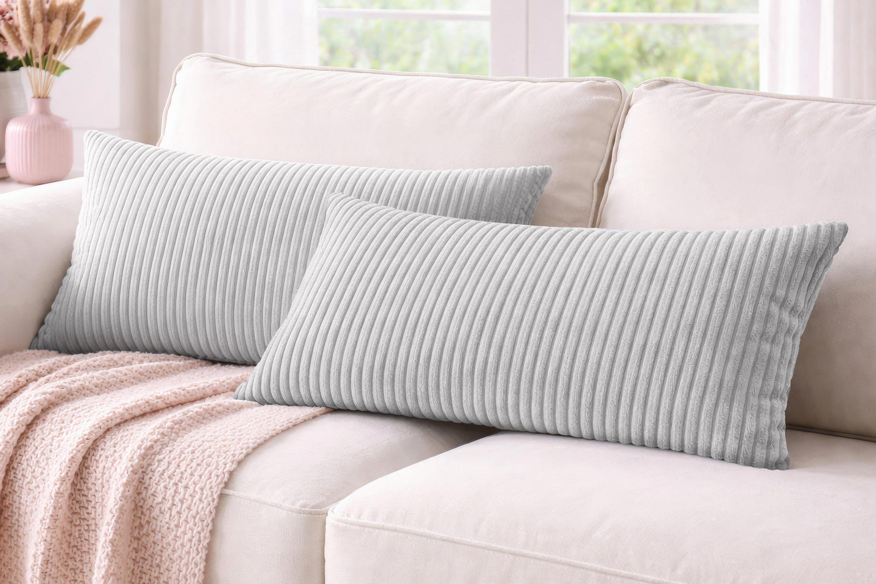 Amilian Dekokissen 40x80 cm - 2er Set mit Füllung - Sofakissen - Zierkissen, (2 Stück) Sofakissen - Couchkissen mit Kissenfüllung - Kissen