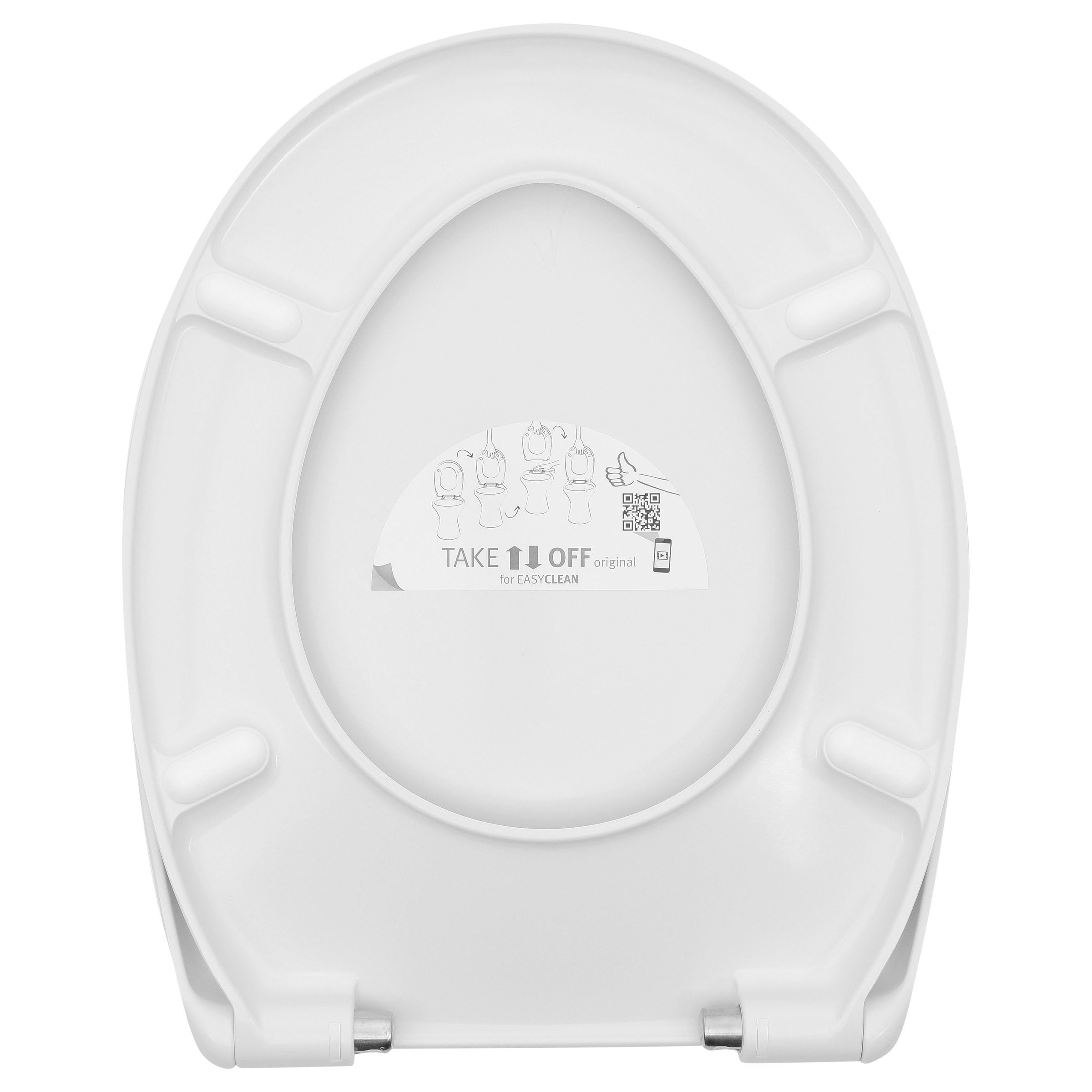 LUVETT WC-Sitz Premium C770 mit Absenkautomatik, Duroplast Antibakteriell, O-Form (Inklusive 3 Befestigungsarten), mit Original SoftClose® Absenkautomatik, Duroplast