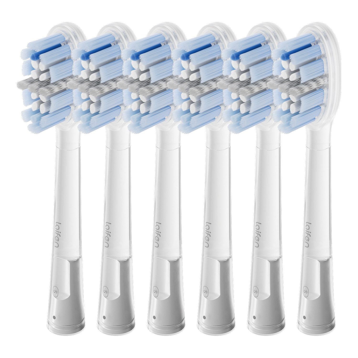 laifen Aufsteckbürsten Plaque Removal Ersatzköpfe, mittlere Borsten, für alle Laifen-Modelle, Spiralborsten, mittlere Borsten, 0,8-mm-TPE, Balance-Design