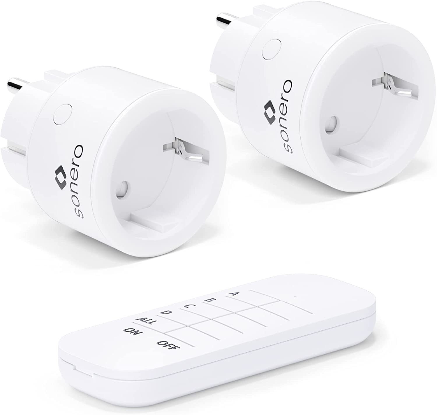 Funksteckdose Sonero S-RCS102 Funk-Steckdosen Set 2300 Watt Funksteckdose, Weiß