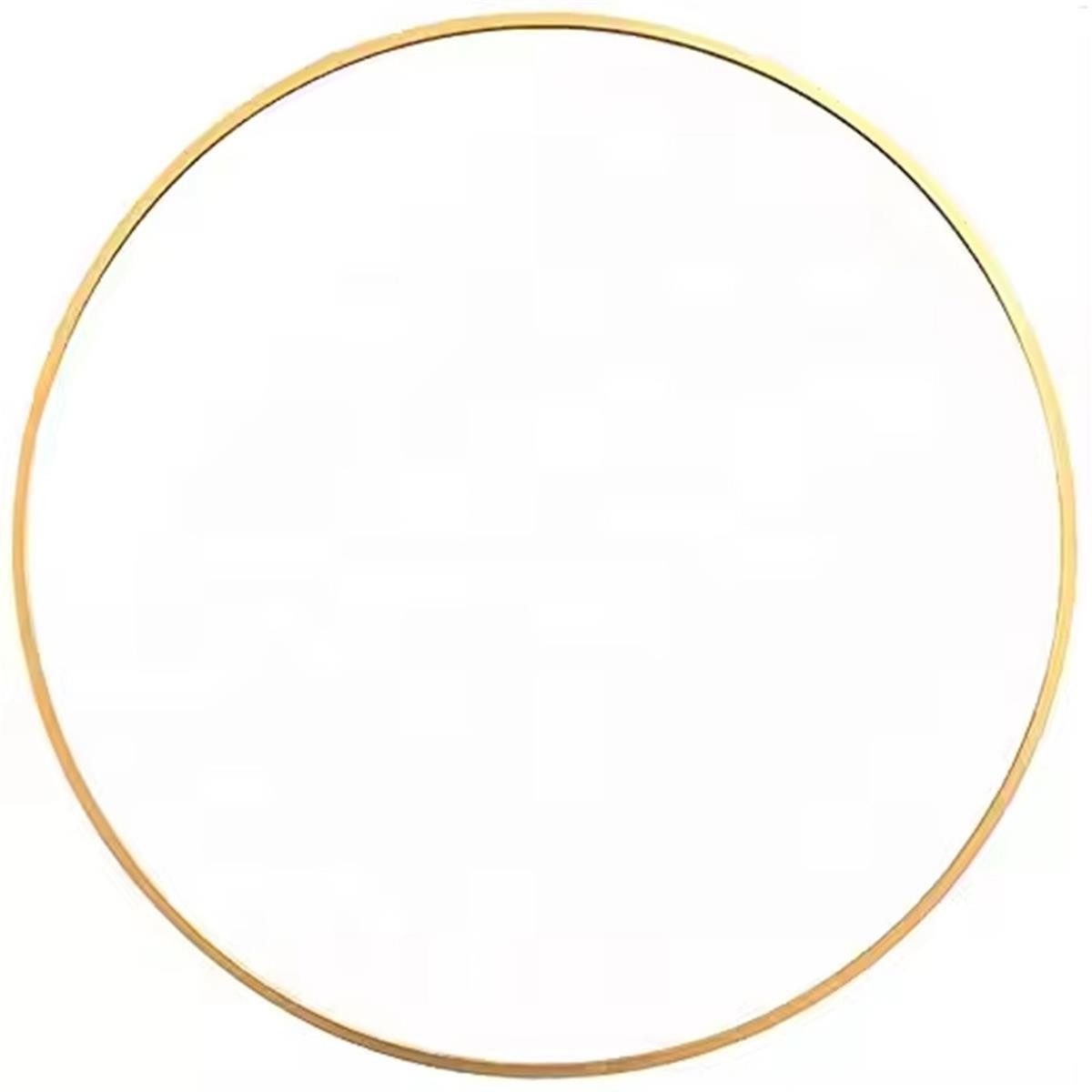 BOURGH Wandspiegel CLARITE Runder Wandspiegel Ø90cm - Spiegel / Dekospiegel Rahmen gold, für Wohnzimmer, Schlafzimmer, Flur & Bad