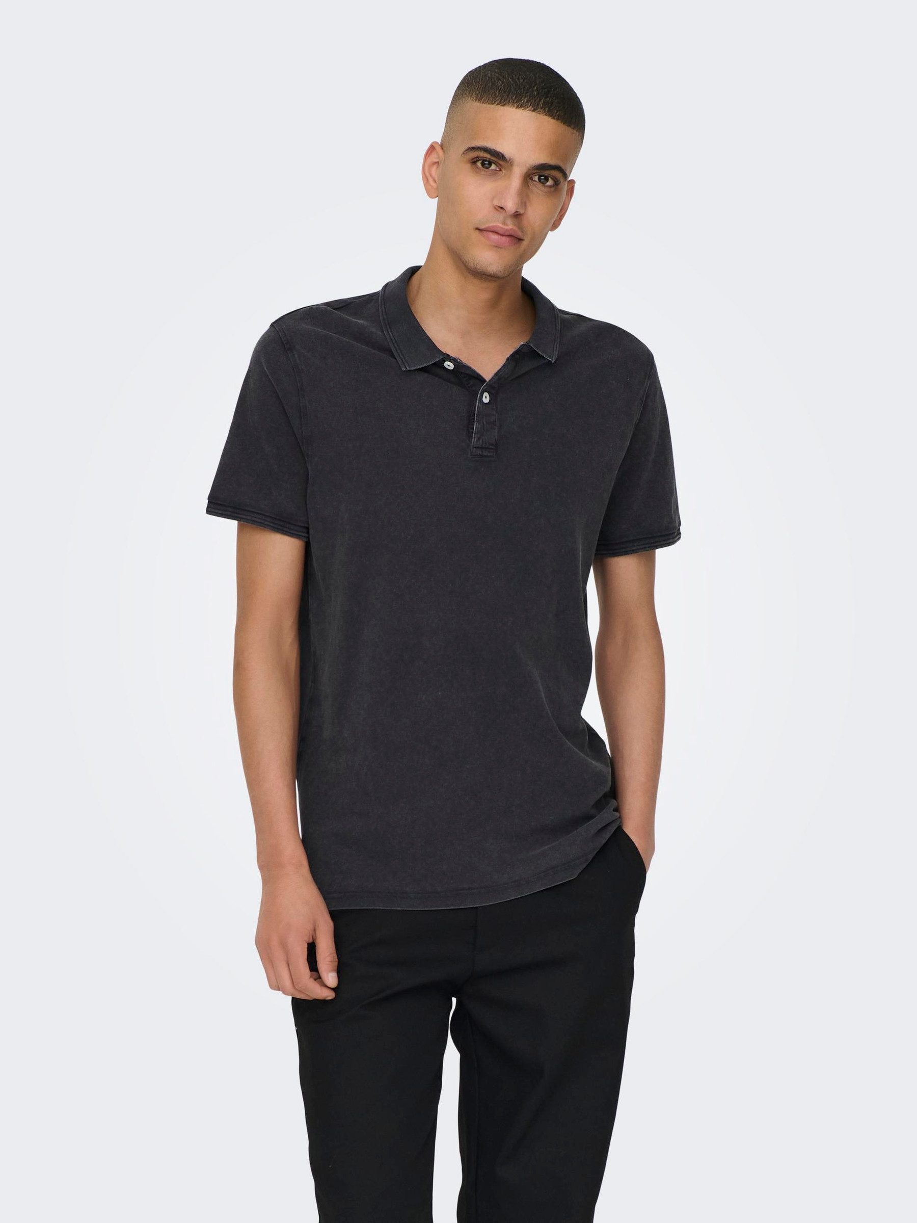 ONLY & SONS Poloshirt Poloshirt aus Baumwolle Kurzarm Slim Fit ONSTRAVIS SLIM WASHED SS POLO NOOS