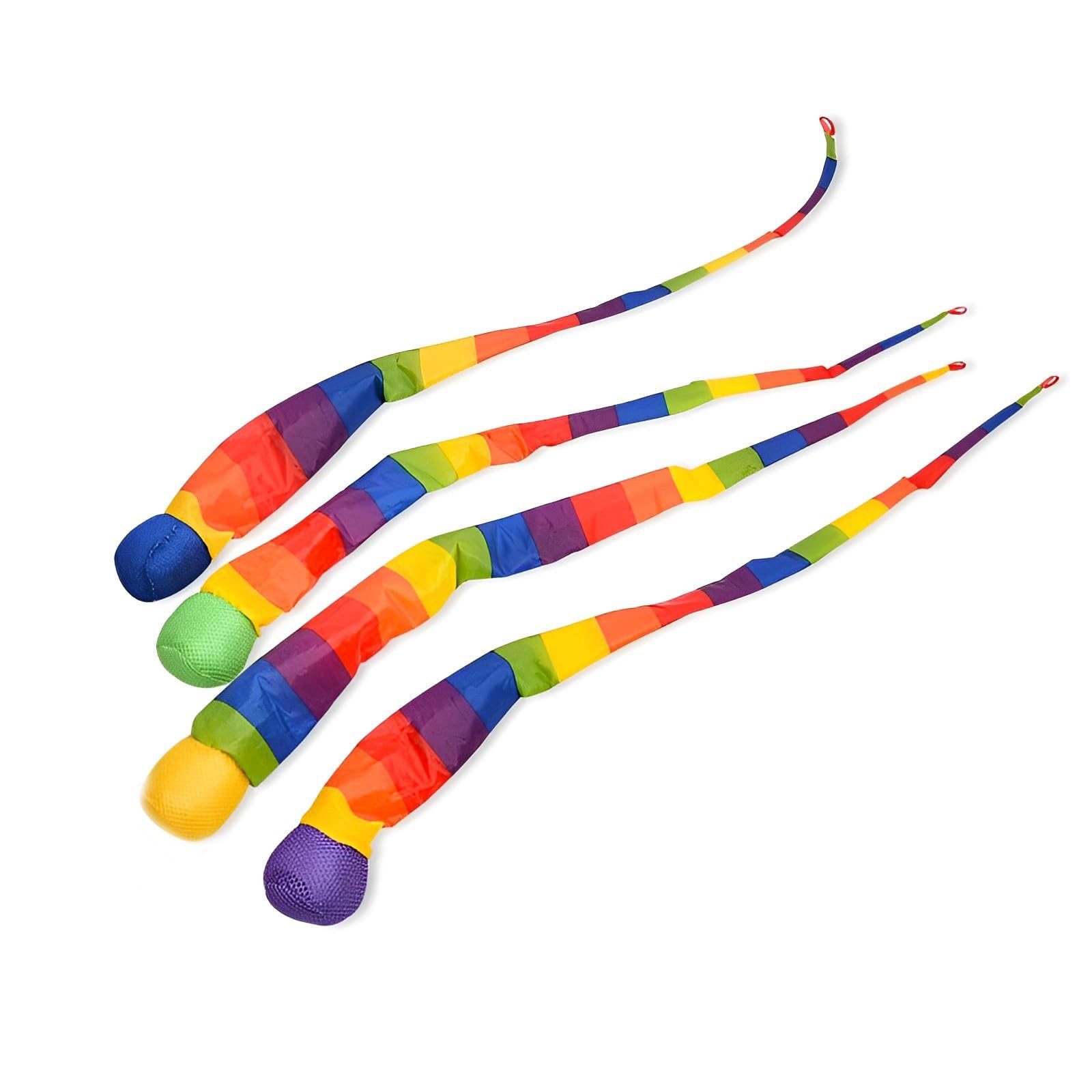 CLTYQ Wurfscheibe Schweif-BallSchweif-Ball Geschicklichkeitsspiel für Kinder, Wurfspiel Ball mit Outdoor Kinder Sport, 4Pcs Schweifball,Kometenball