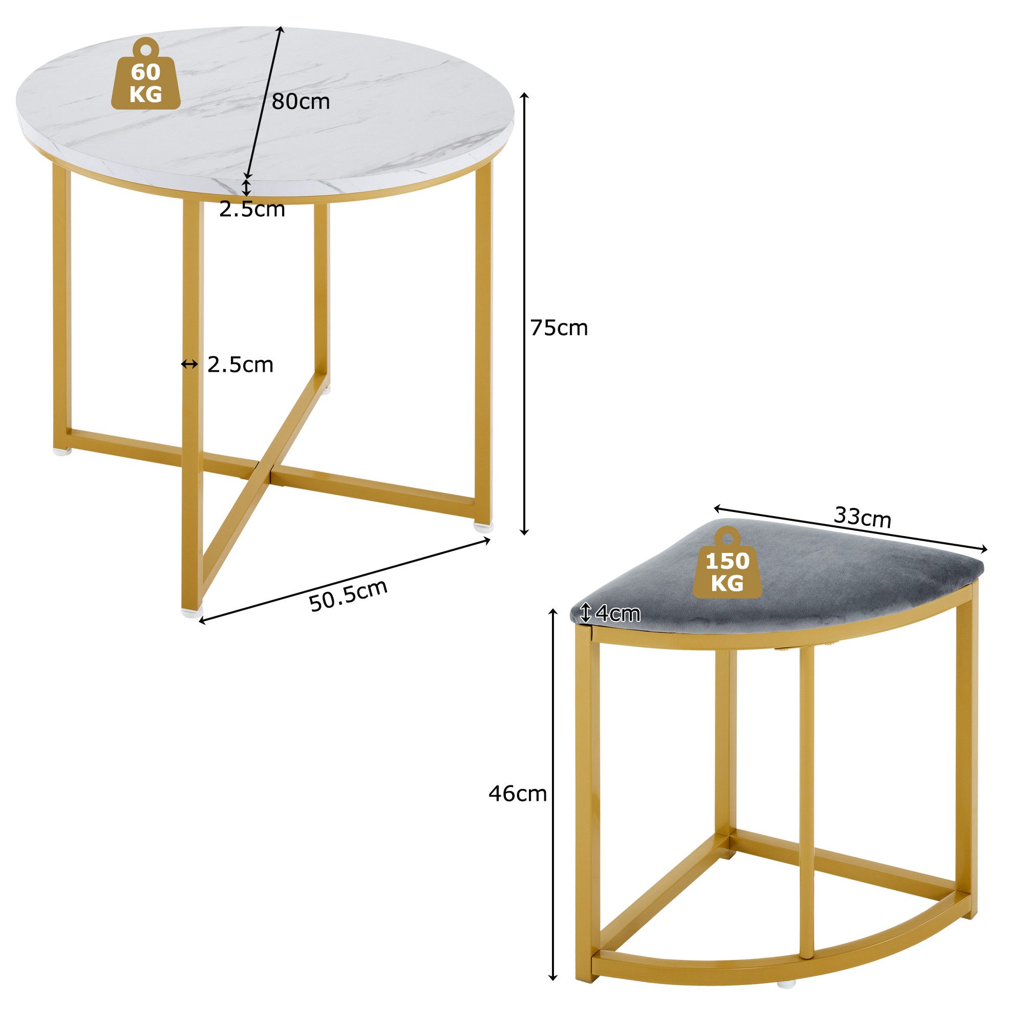 TavilaEcon Essgruppe Esszimmertisch-Set mit vier Stühlen, MDF-Tischplatte, günstig online kaufen