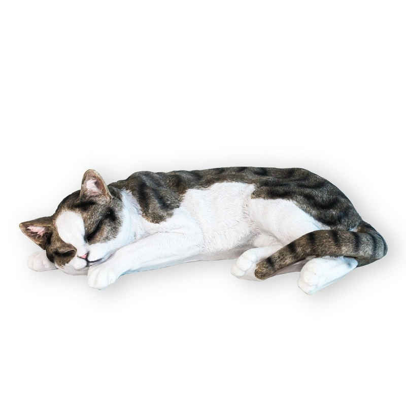 colourliving Dekofigur Dekofigur Hauskatze Murli Stubentiger Katze Tierdeko Dekoration, Handbemalt, Wetterfest, sehr realistisch