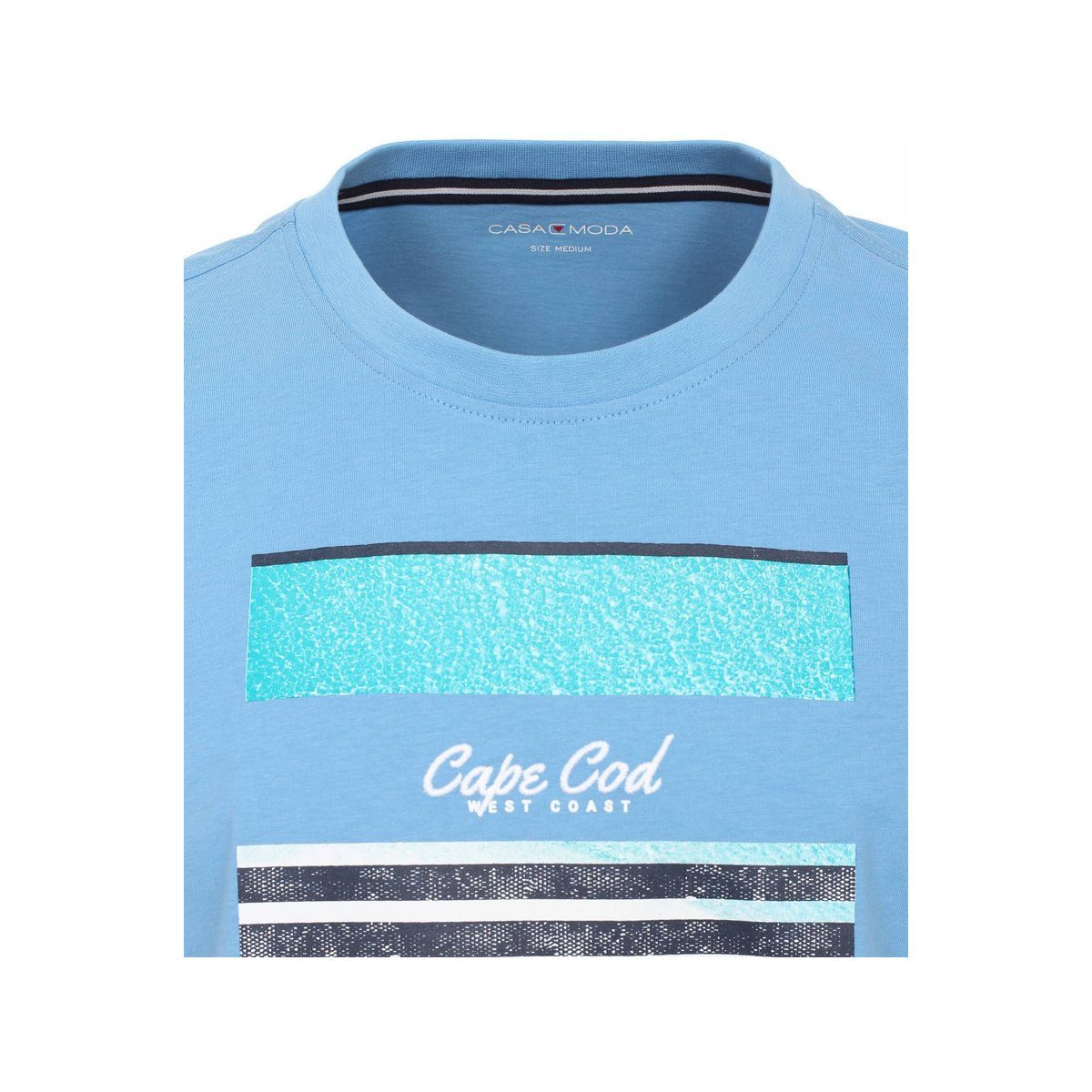 CASAMODA T-Shirt blau regular fit (1-tlg) Hellblau