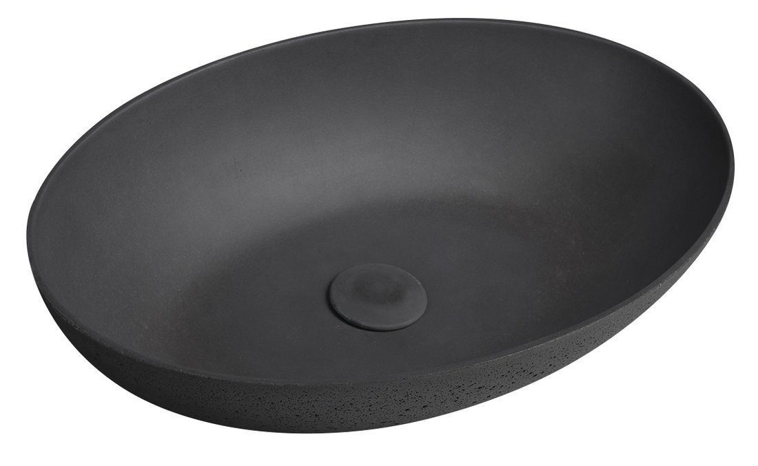 Sapho Waschtisch FORMIGO Betonwaschbecken zum Aufsetzen, 60x40cm, Anthrazit matt, Sapho-FG216