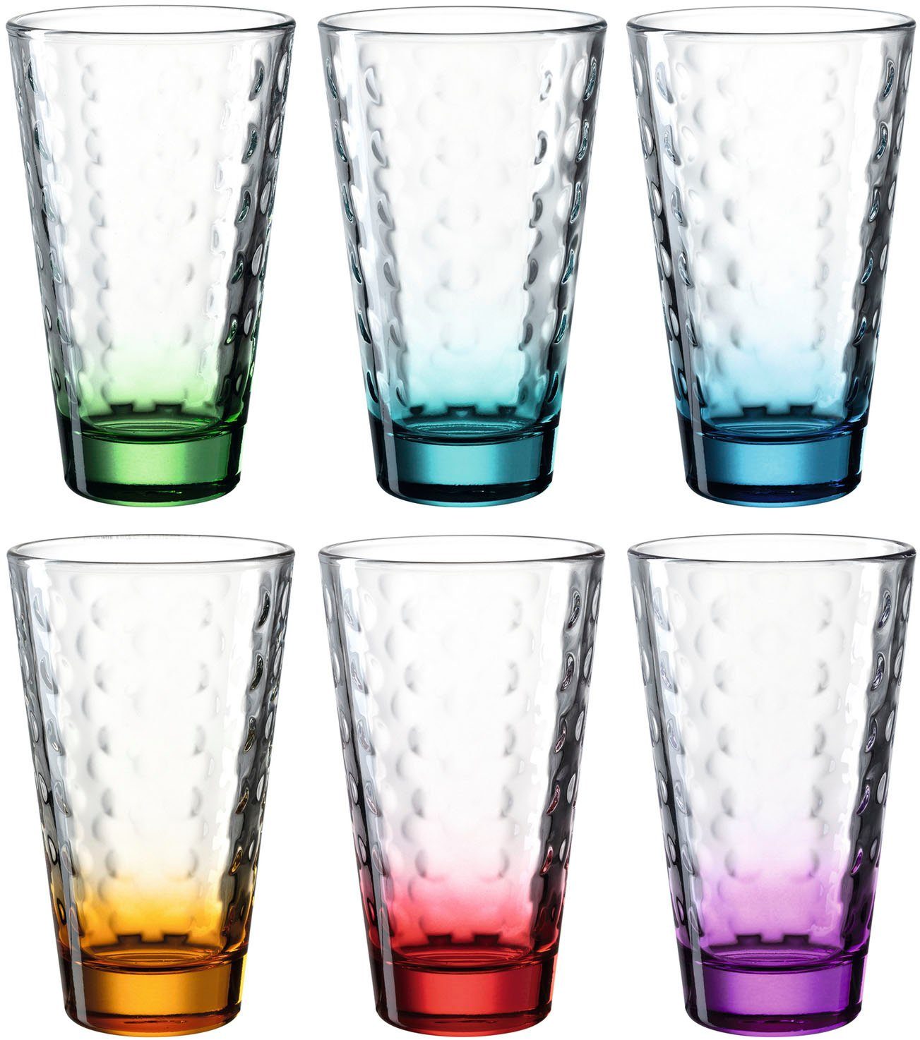 LEONARDO Gläser-Set OPTIC, 6-tlg., Glas, 300 ml, 6-teilig
