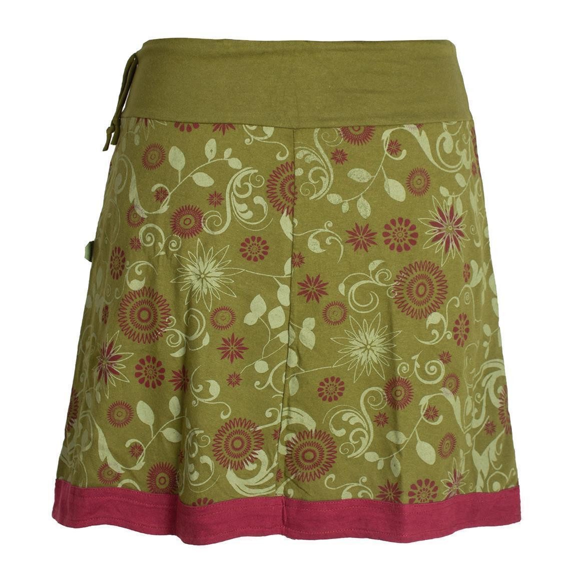 Vishes A-Linien-Rock Lagenlook Blumen-Rock mit Mandalas Tribals Druck Cacheur, Goa, Hippie, Boho Style