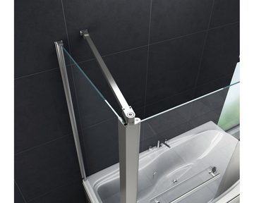 Home Systeme Badewannenaufsatz Eckduschwand Duschtrennwand Duschkabine Dusche Falttür Klarglas Glas