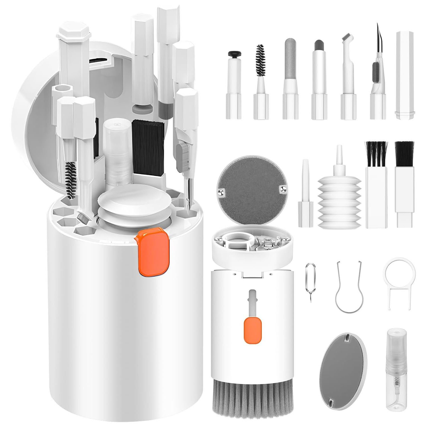 SURFOU Tastatur-Reinigungs-Set 20 in 1 Tastatur Reinigungsset mit Bürste Kopfhörer Reinigungsset, (für Laptop, Handys, Tastatur, Ohrhörer, Kamera), für AirPods 1/2/3/Pro, PC Reinigungsset Zubehör