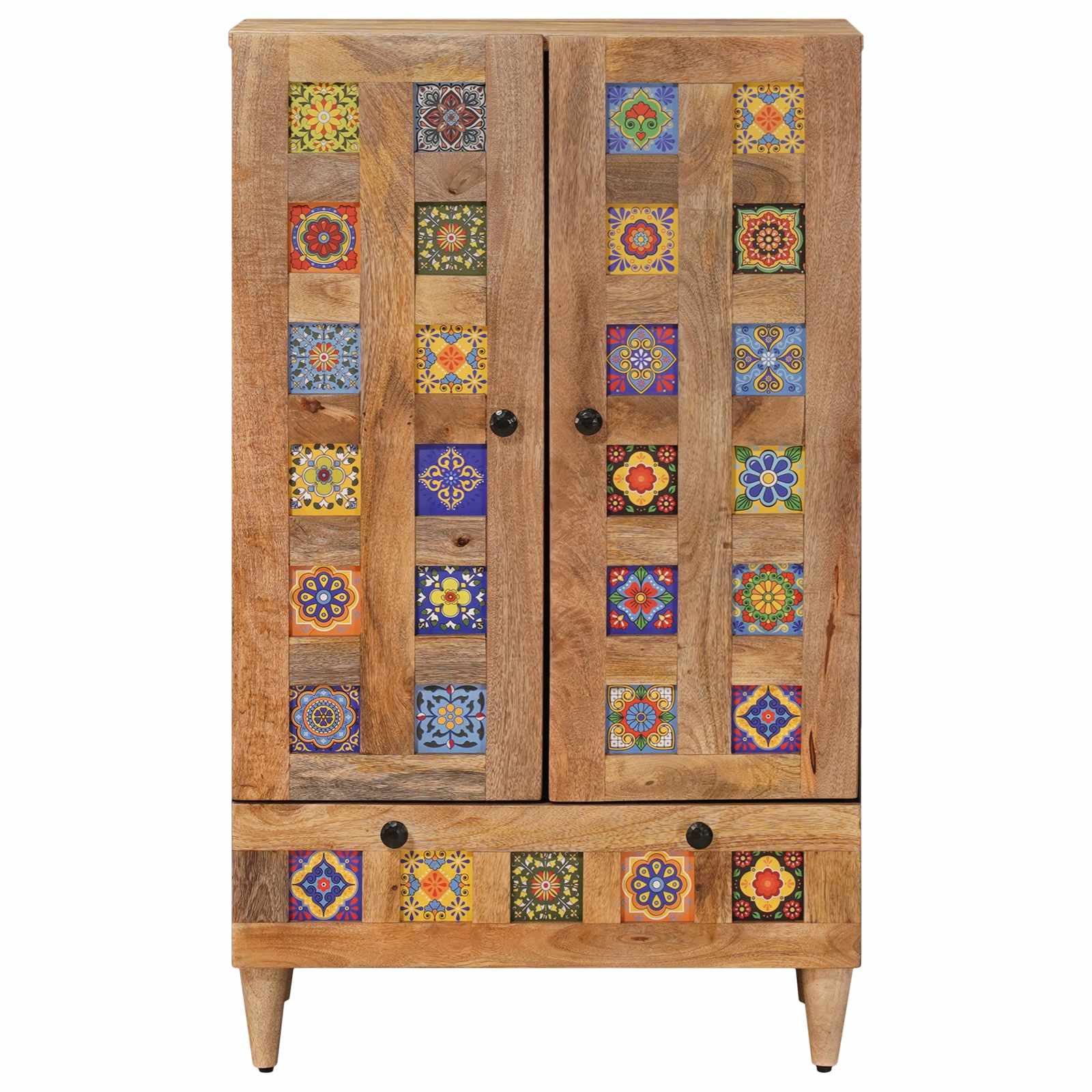 vidaXL Highboard Highboard Natur 60 x 33,5 x 100 cm Massivholz (1 St)