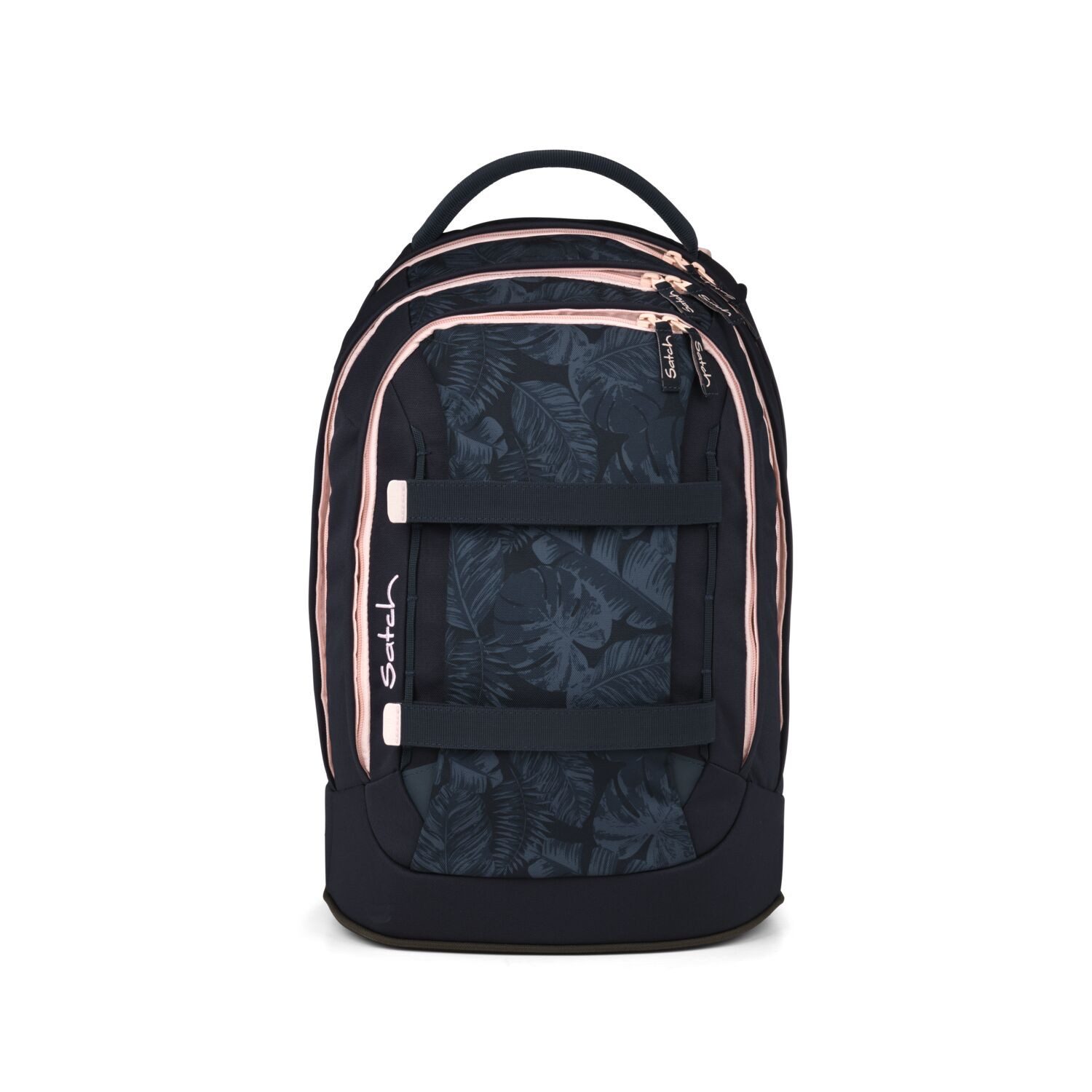 Satch Schulranzen Schulrucksack-Set PACK Midnight Jungle 2-teilig (2-teilig), ergonomisch, Your-Size-System, 5 Fächer
