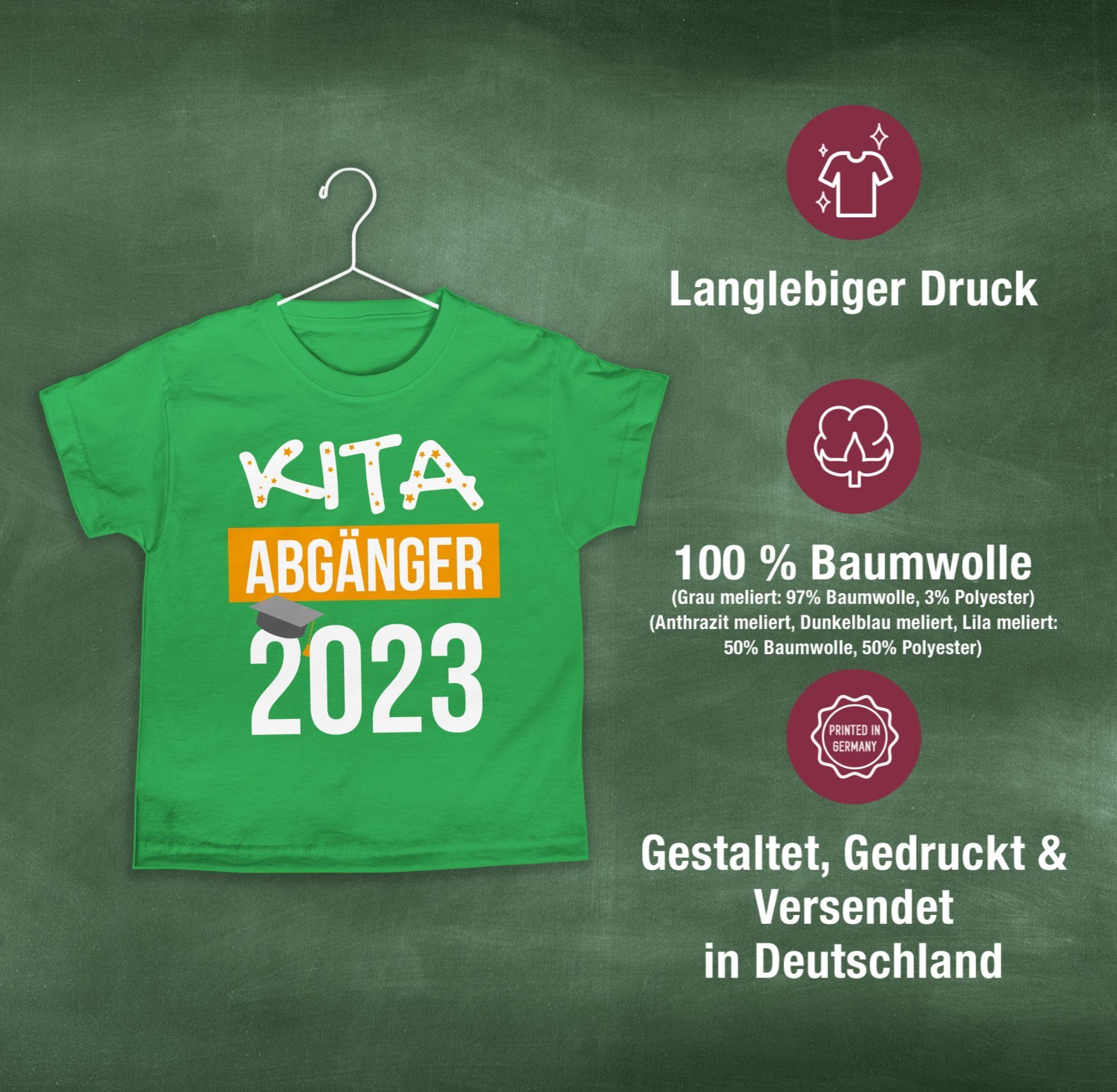 Einschulung Junge Schulanfang Abgänger Shirtracer 2 Grün Geschenke T-Shirt 2023 Kita