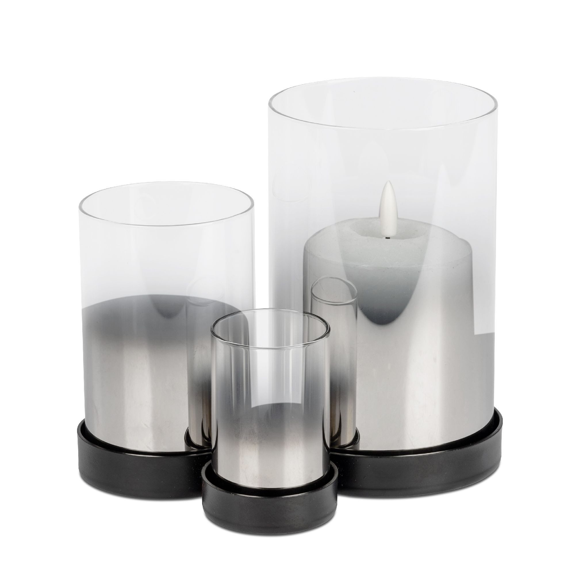 formano Kerzenhalter Rauchglas, Farbe: Schwarz, Motiv: Rauchglas günstig online kaufen