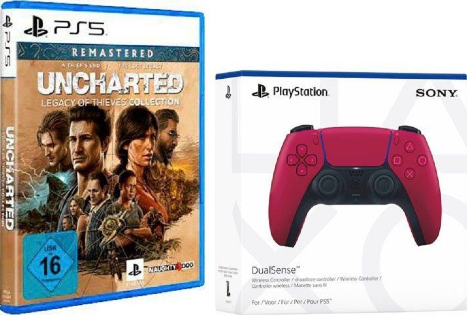 Playstation PlayStation 5 Dualsense red + Uncharted PlayStation-Controller PlayStation 5-Controller