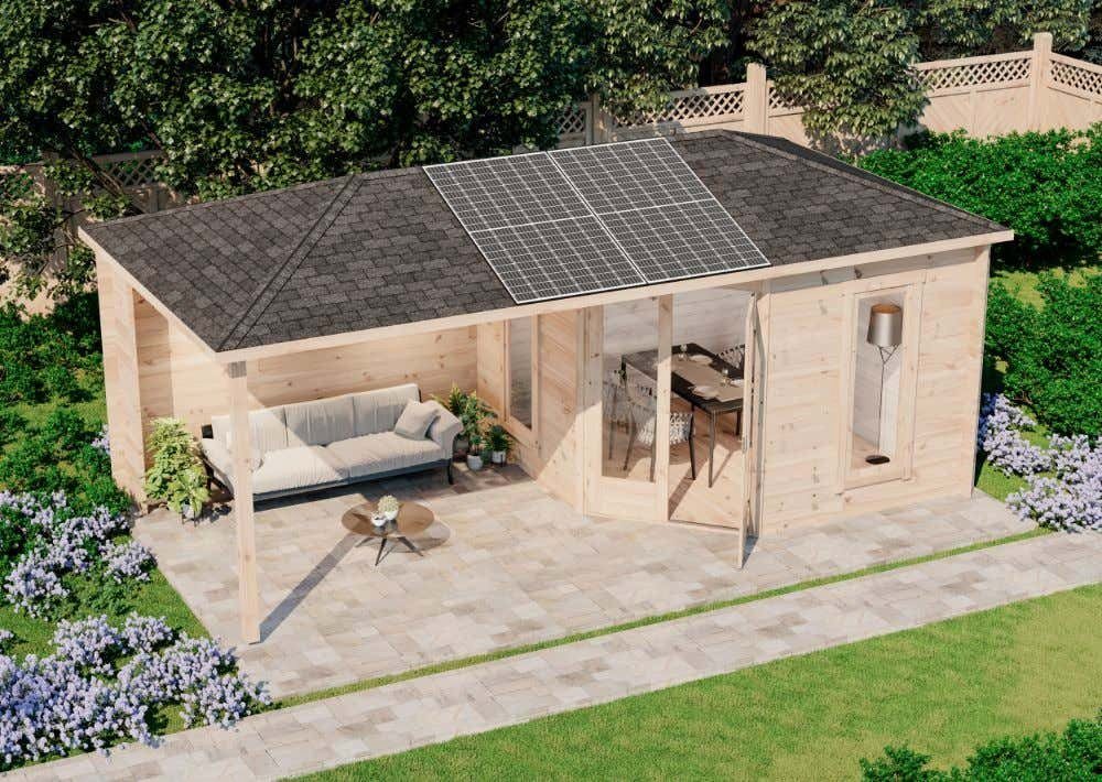 Alpholz Gartenhaus »5Eck Gartenhaus Liwa mit Priwatt Solaranlage Duo