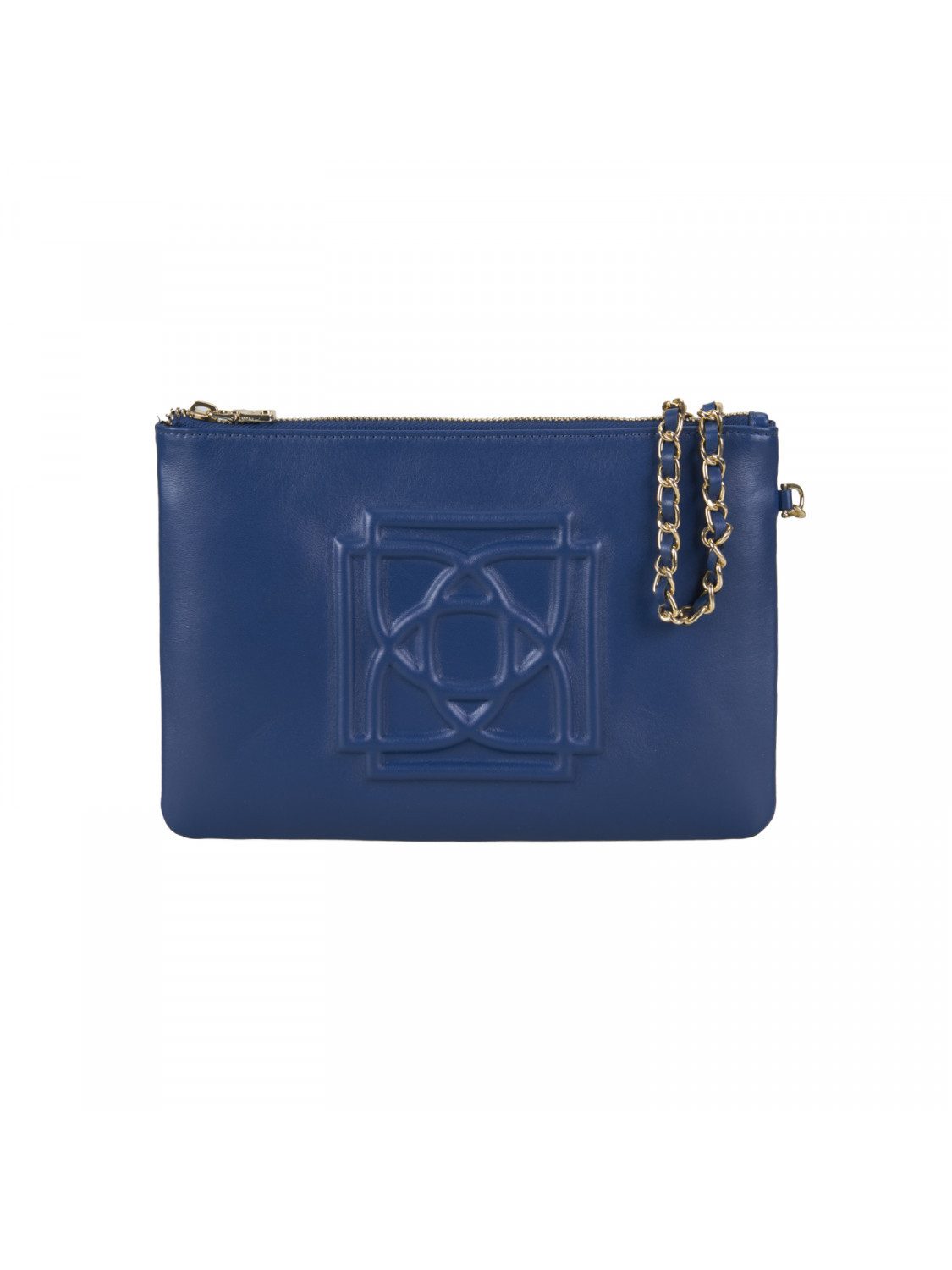 Desa Clutch Damen-Lederhandtasche – Luxuriöser Kettenriemen, sicherer Reißverschl