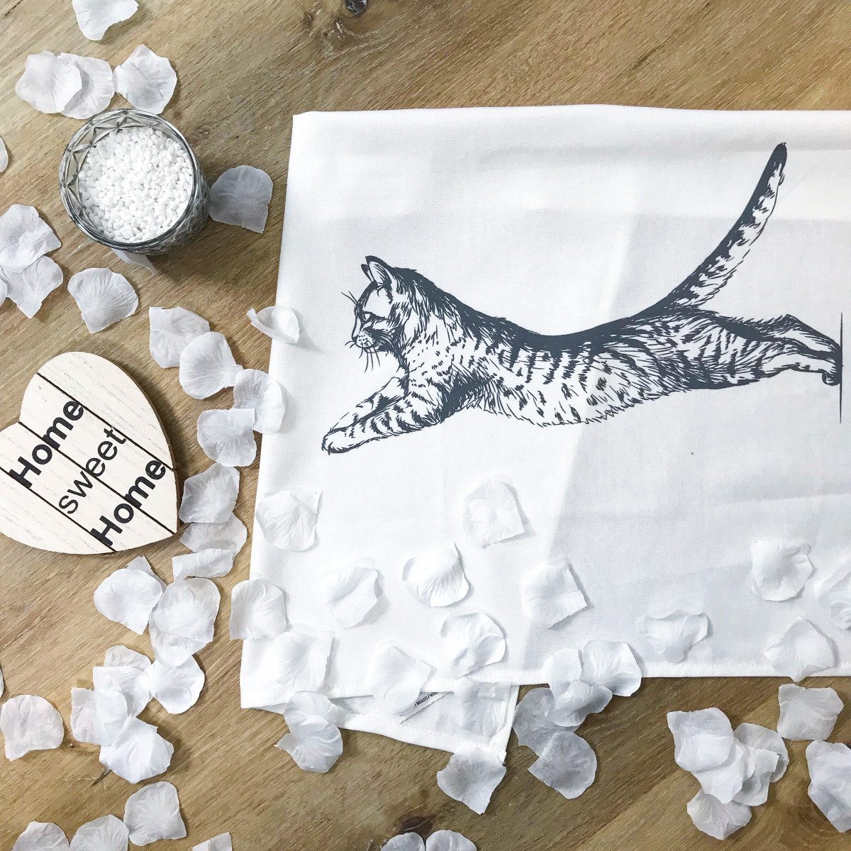 17,30 Hamburg Geschirrtuch Katze, Grau, (1-tlg), 50x70cm, Siebdruck günstig online kaufen