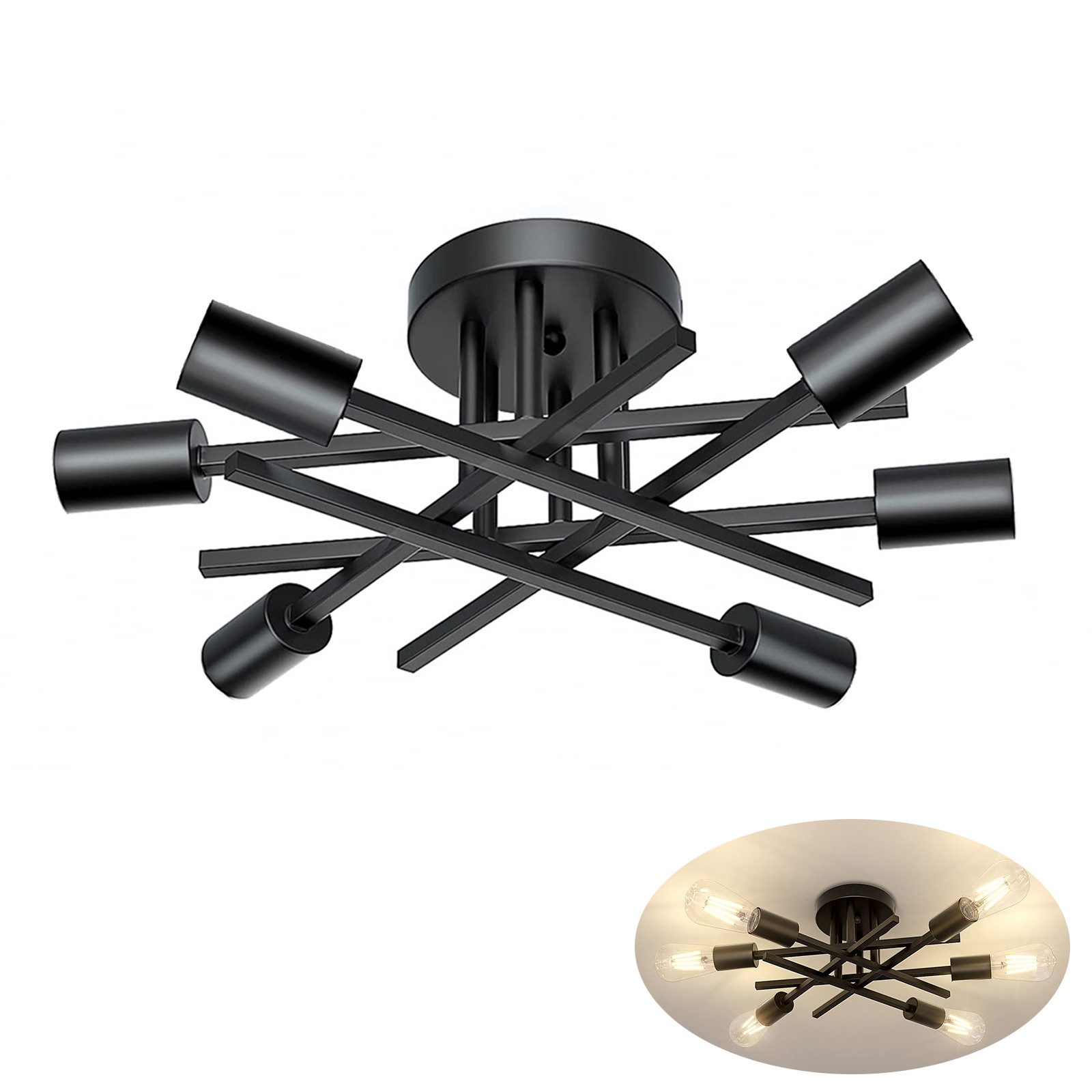 MUPOO Deckenleuchte LED Deckenleuchte,Moderner Kronleuchter,4/6 Flammige günstig online kaufen