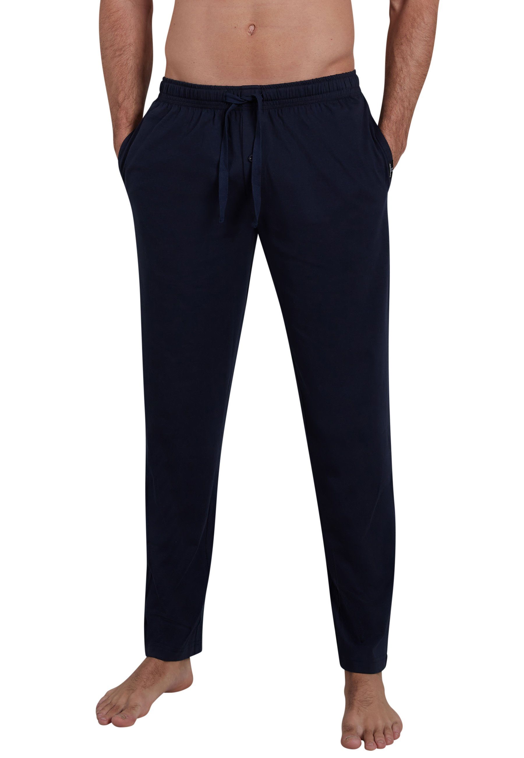 GÖTZBURG Schlafhose GÖTZBURG Herren Lange-Hose blau uni (1-tlg) günstig online kaufen