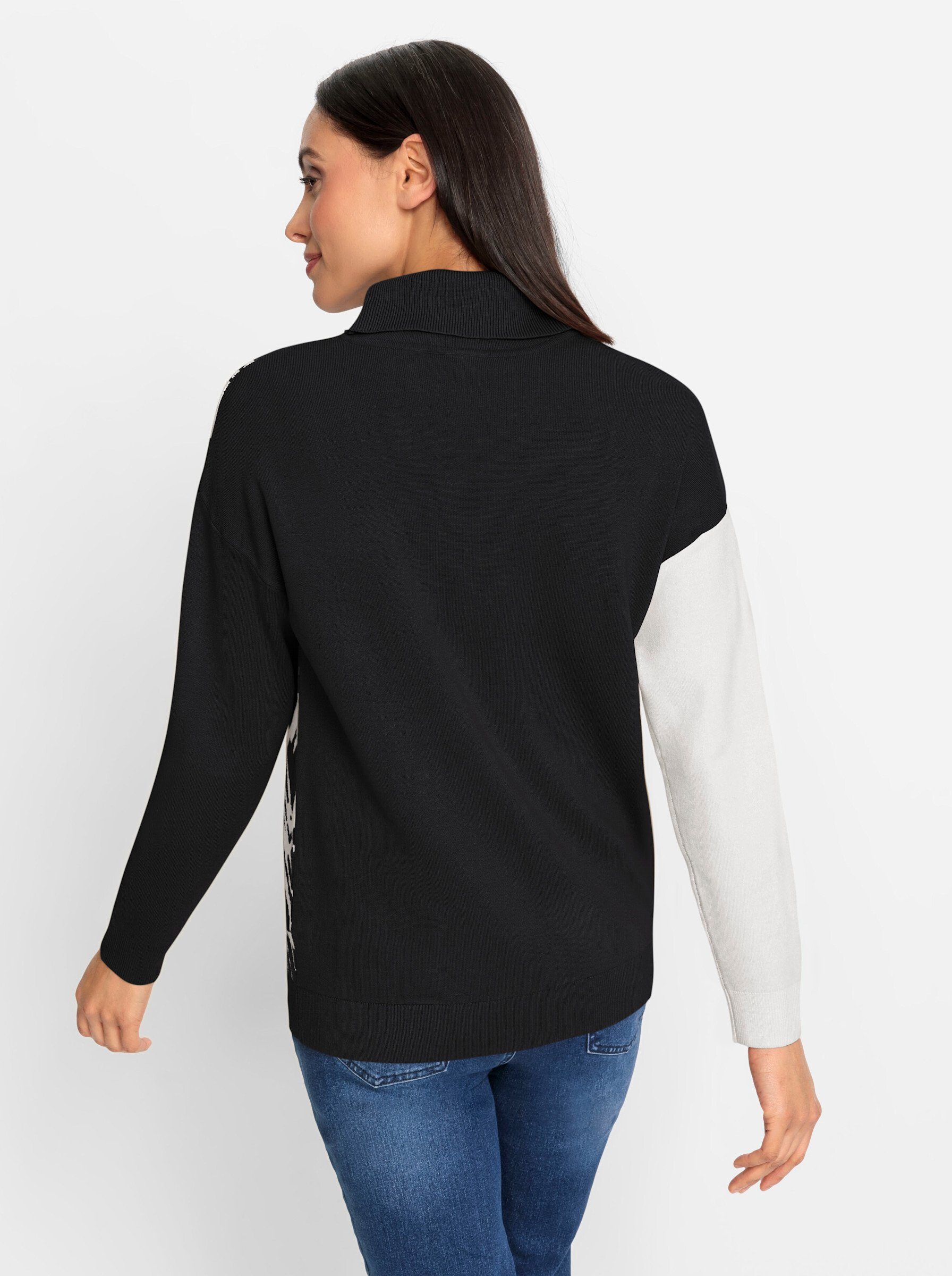 heine Strickpullover Rollkragenpullover Langarm Feinstrick, Jacquard