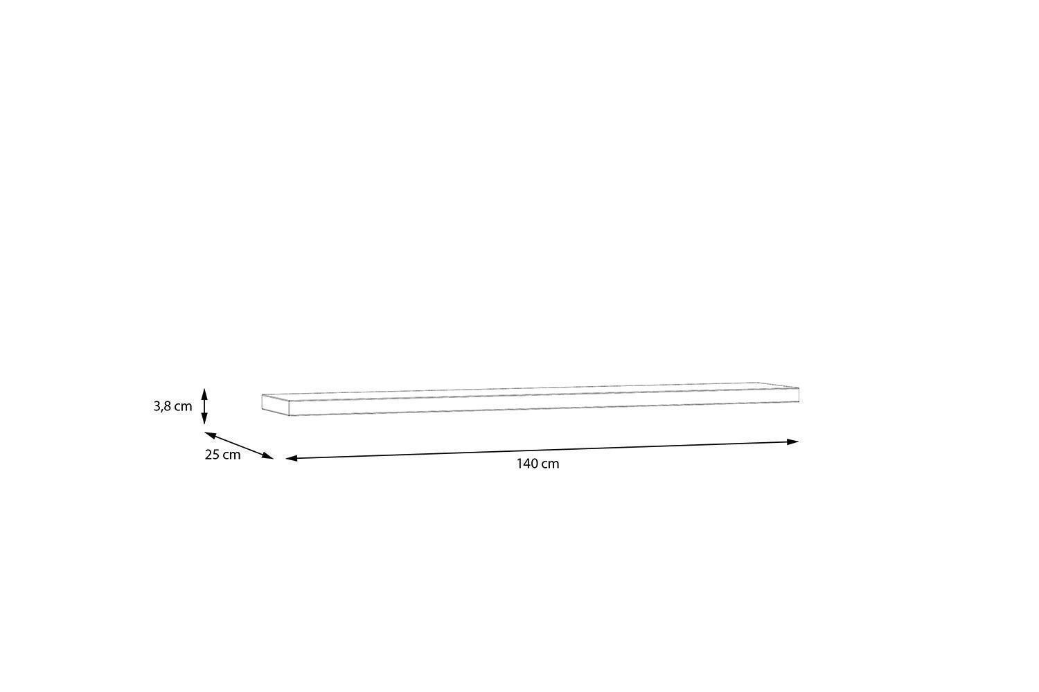 FORTE Wandboard DURO, Riviera Eiche Dekor, 1-tlg., B 140 x H 4 x T 25 cm