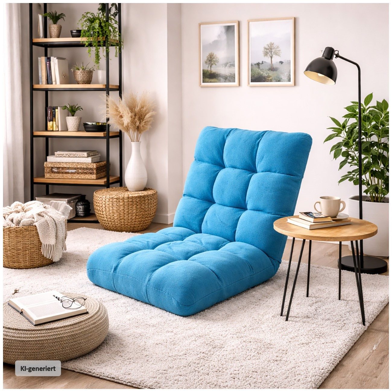 HTI-Living Relaxsessel Bodensessel Türkis klappbar mit Rückenlehne verstellbar (1 Stück)