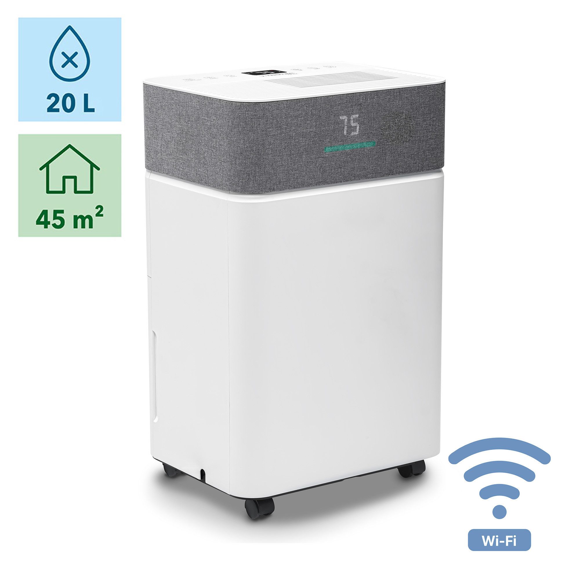 TROTEC Luftentfeuchter Luftentfeuchter TTK 63 E WiFi, Komfortmodus, Wäschetrocknung, Dauerbetrieb, Timer