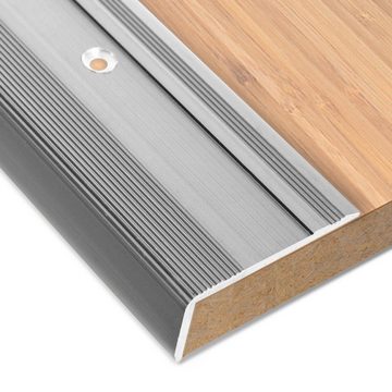 Floordirekt Treppenkantenprofil Glory Silber, 3 Größen, Stufenkantenprofil, L-Form