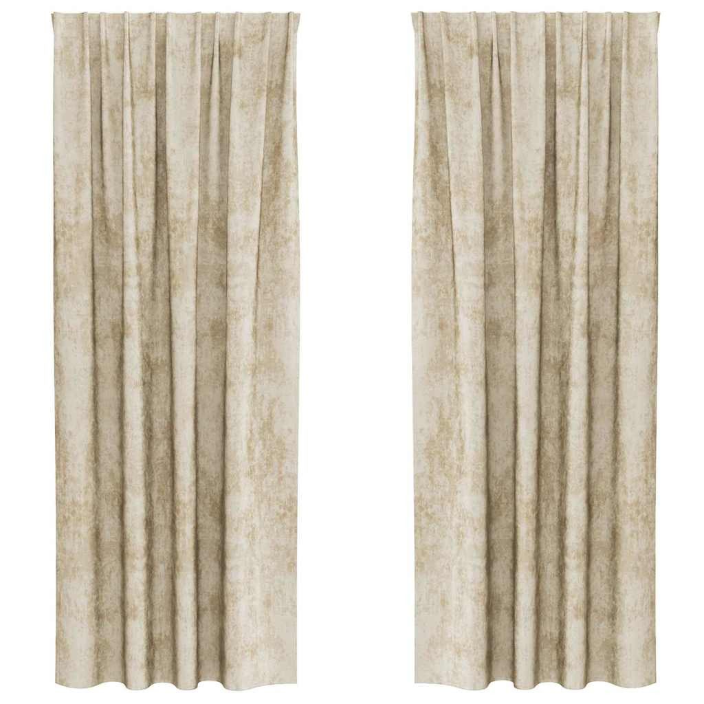 vidaXL Vorhang Samtvorhänge 2 stk. Creme 245 x 140 cm Samt (2 St), Samt