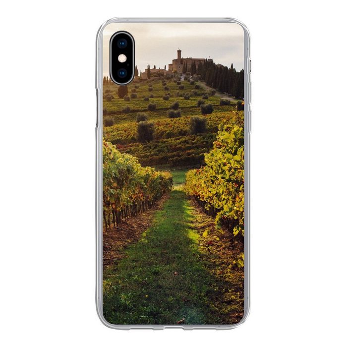 MuchoWow Handyhülle Toskana - Landschaft - Weinberge Handyhülle Apple iPhone Xs Smartphone-Bumper Print Handy