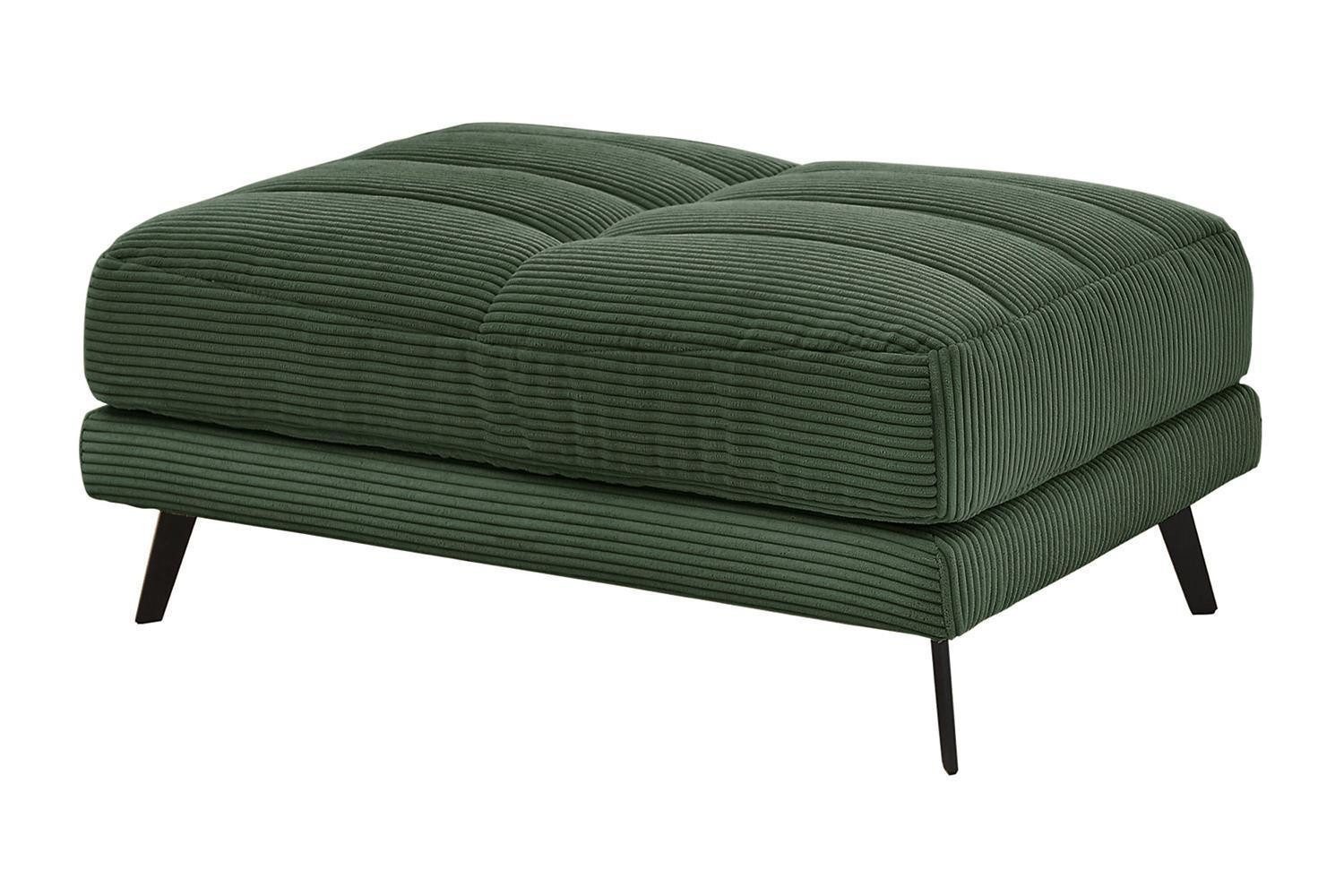 Sitzhocker HELMOND, Grün, Cordbezug, Taschenfederkernpolsterung, B 110 x H 47 x T 70 cm