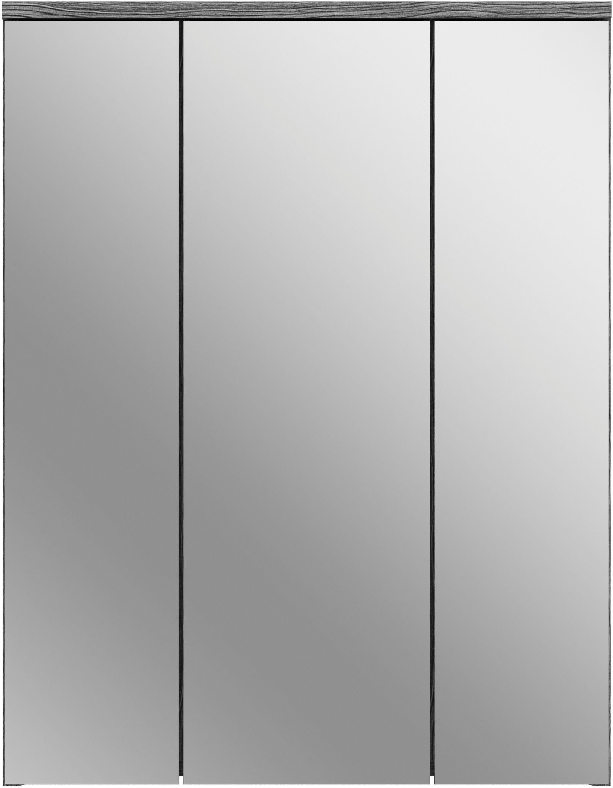 welltime Badmöbel-Set LUCCA, 3 teilig, MDF Hochglanzfront, bestehend aus:, (Set, 3-St), Hochschrank, Waschbeckenunterschrank, Spiegel