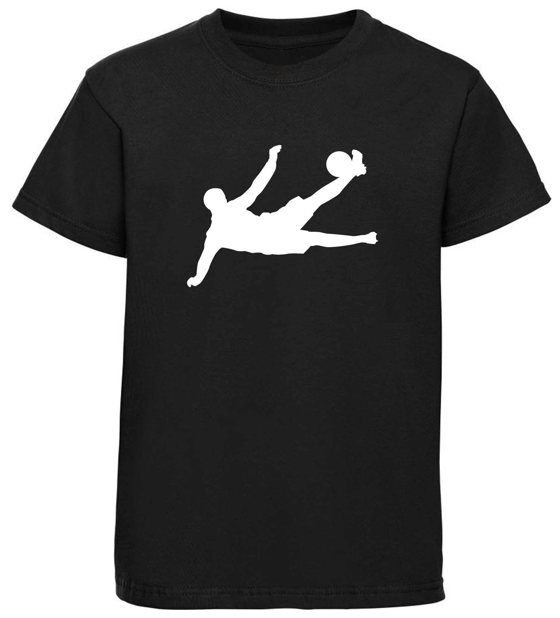 T-Shirt Kinder Fussball Print Shirt - Fussballer beim Seitfallzieher
