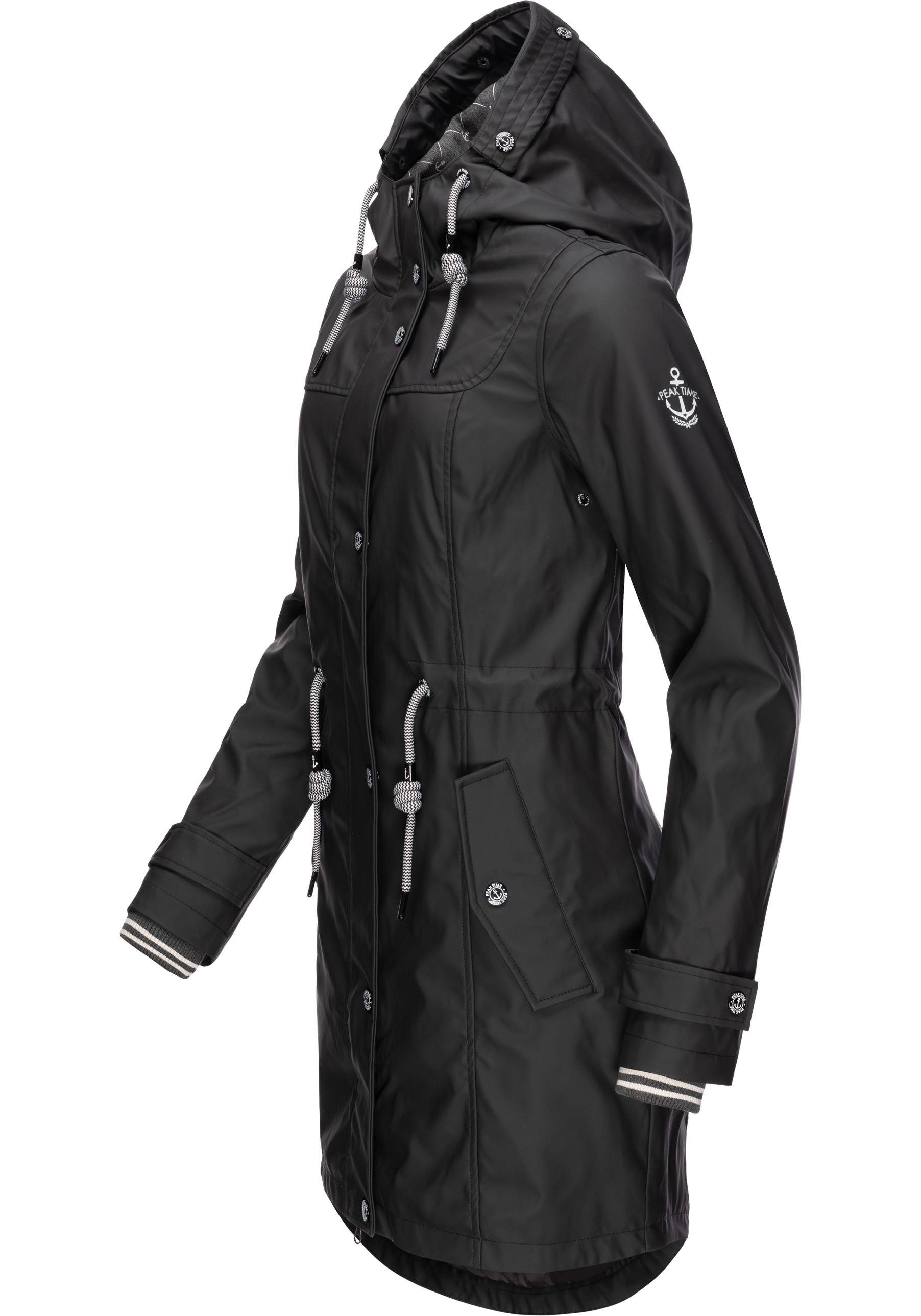 PEAK TIME Regenjacke L60042 stylisch taillierter Regenmantel für Damen günstig online kaufen