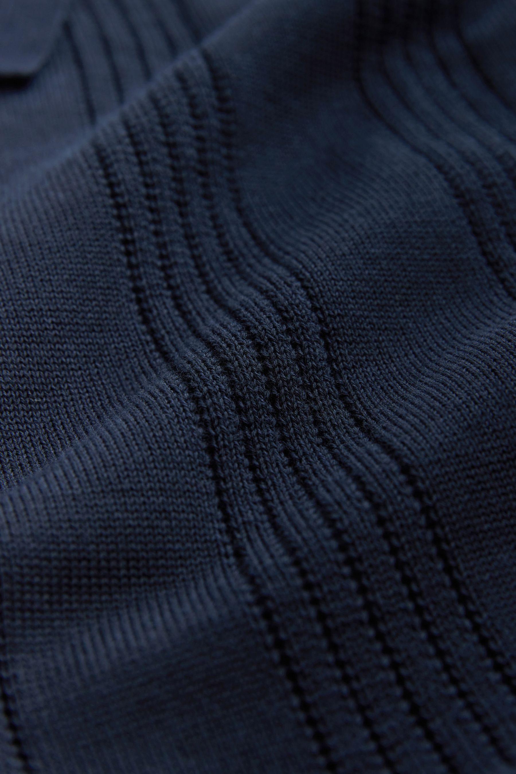Next Poloshirt Regular Fit Poloshirt aus Strick, Pointelle (1-tlg)