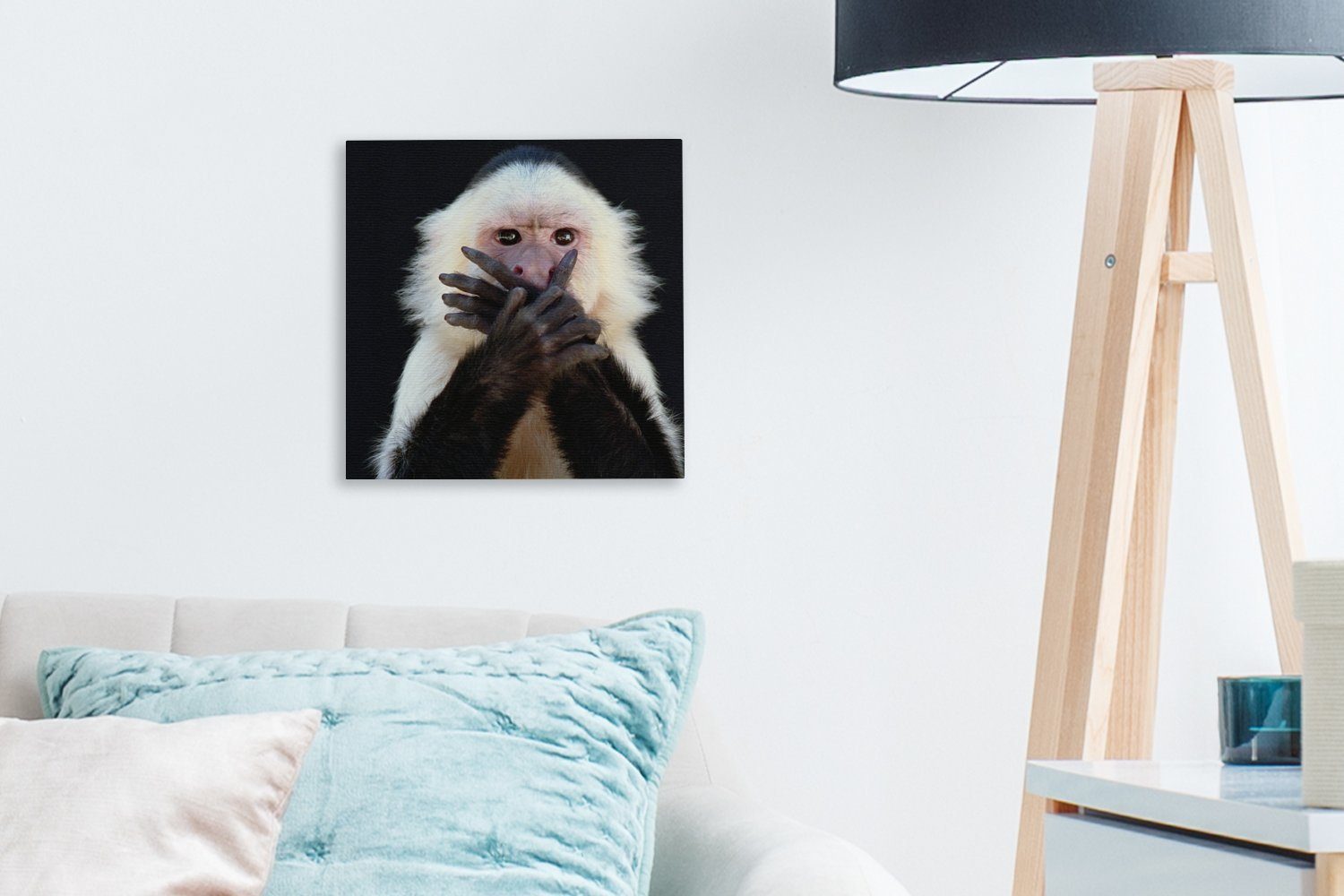 OneMillionCanvasses® Leinwandbild Schlafzimmer Wilde Leinwand - - Affe Porträt, Bilder für (1 Wohnzimmer Tiere St)